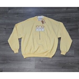 Morning Sun Hallmark‎ Angel Art Sweatshirt Size XL Yellow Vintage Granny NWT